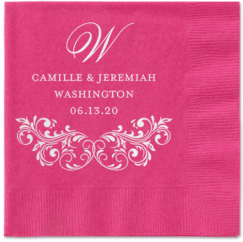 Glorious Love Napkins, White, Magenta