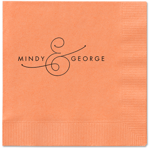 Gorgeous Couple Napkins, Black, Coral, Black