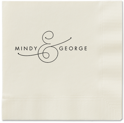 Gorgeous Couple Napkins, Black, Ecru
