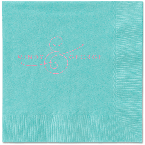 Gorgeous Couple Napkins, Pink, Aqua