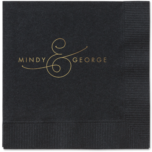 Gorgeous Couple Napkins, Yellow, Black, Gold