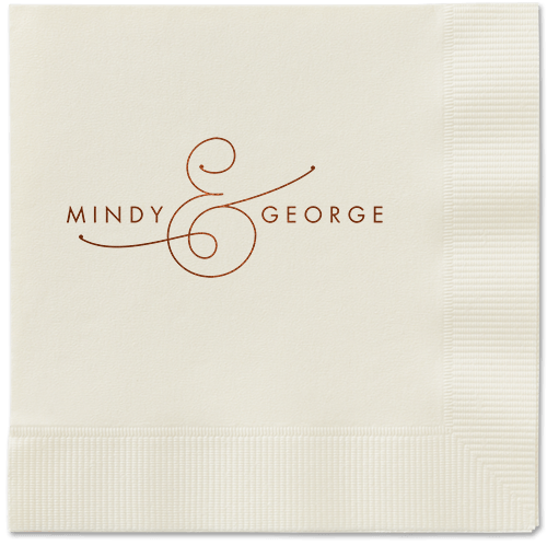 Gorgeous Couple Napkins, Brown, Ecru