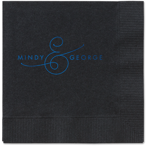 Gorgeous Couple Napkins, Blue, Black