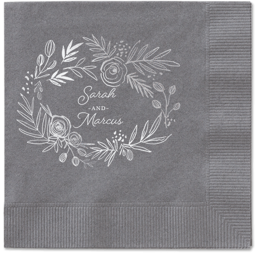 Delightfully Entwined Napkins, Grey, Pewter, Silver