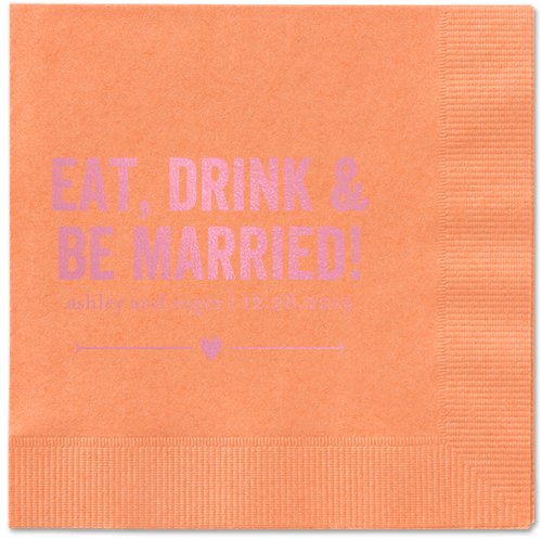 Married Fun Napkins, Pink, Coral, Blush