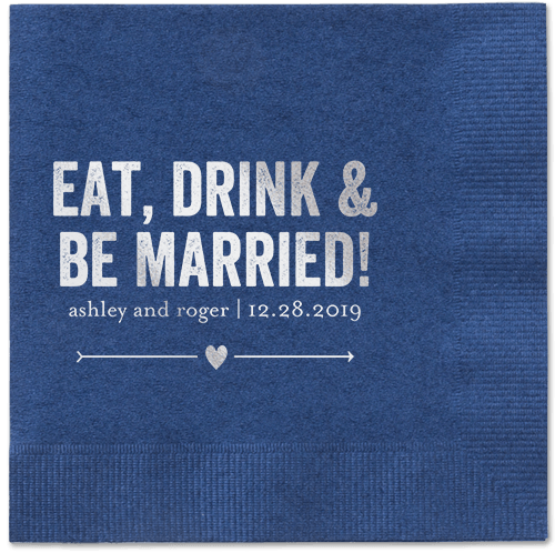 Married Fun Napkins, Grey, Navy