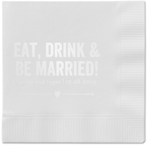 Married Fun Napkins, White, White, White