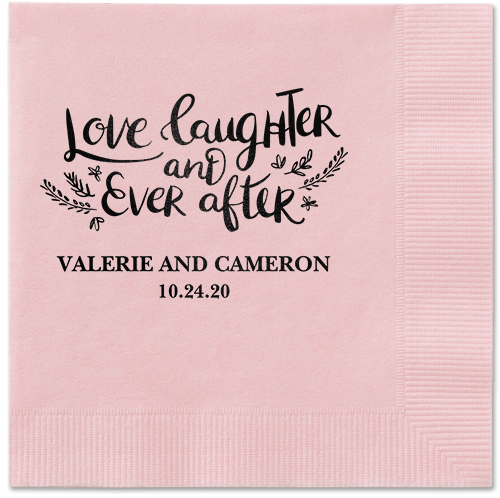 Love And Laughter Forever Napkins, Black, Blush, Black