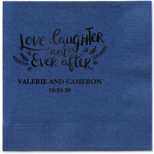 Love And Laughter Forever Napkins, Black, Navy