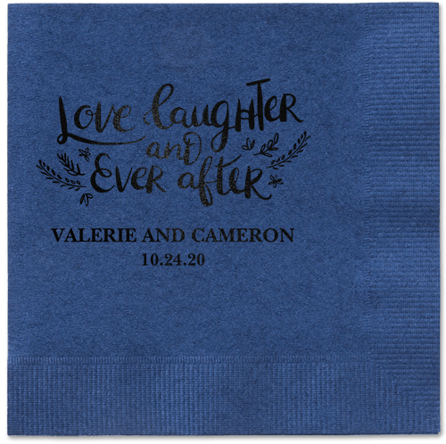 Love And Laughter Forever Napkins, Black, Navy, Black