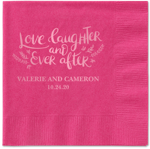 Love And Laughter Forever Napkins, Pink, Magenta