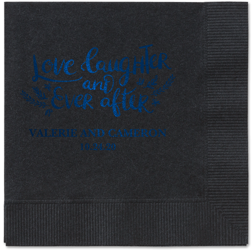 Love And Laughter Forever Napkins, Blue, Black, Midnight