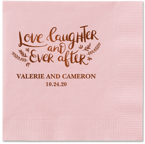 Love And Laughter Forever Napkins, Brown, Blush, Mocha