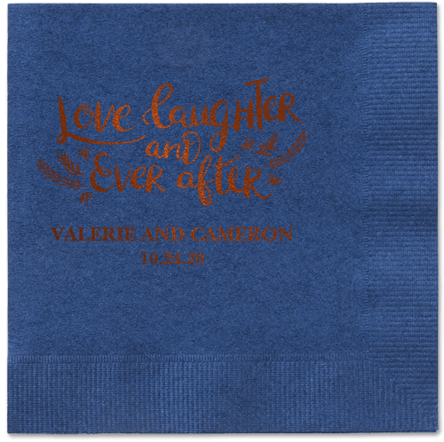 Love And Laughter Forever Napkins, Brown, Navy, Mocha