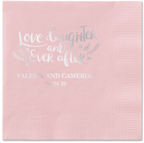 Love And Laughter Forever Napkins, Grey, Blush