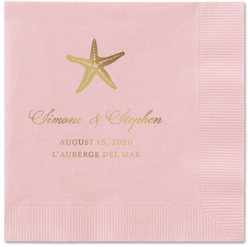 Stylish Starfish Napkins, Yellow, Blush, Gold