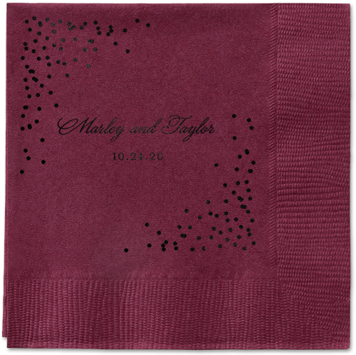 Confetti Greeting Napkins, Black, Berry