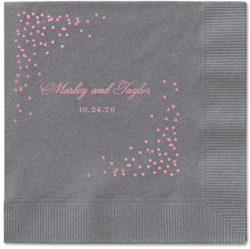 Confetti Greeting Napkins, Pink, Pewter