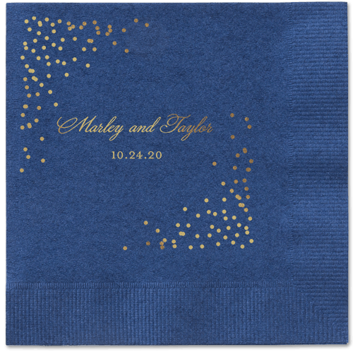 Confetti Greeting Napkins, Yellow, Navy