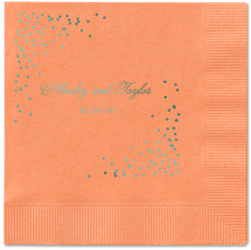 Confetti Greeting Napkins, Green, Coral, Sage