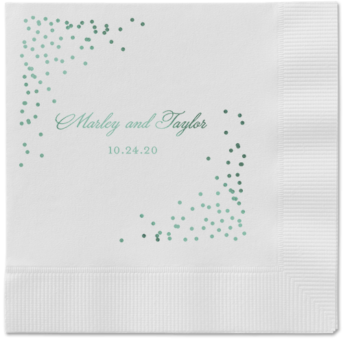 Confetti Greeting Napkins, Green, White, Sage