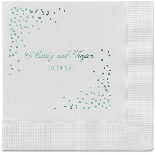 Confetti Greeting Napkins, Green, White