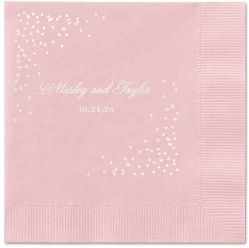 Confetti Greeting Napkins, White, Blush, White