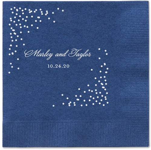 Confetti Greeting Napkins, White, Navy, White