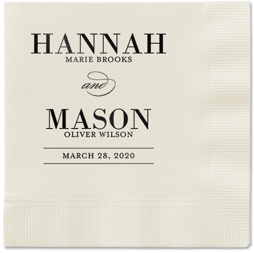 Divine Elegance Napkins, Black, Ecru, Black