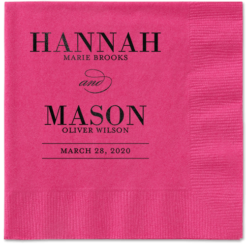 Divine Elegance Napkins, Black, Magenta