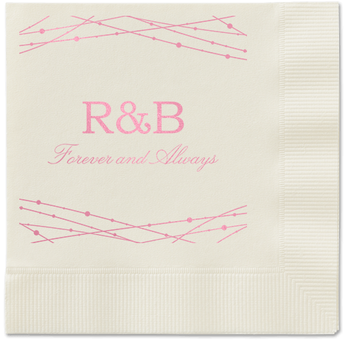 Glowing Bright Napkins, Pink, Ecru