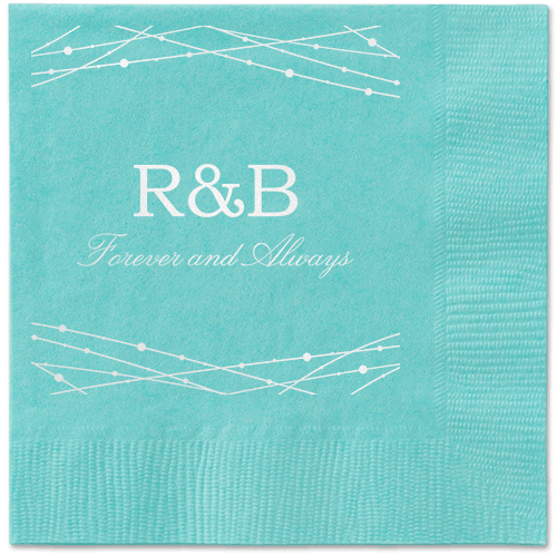 Glowing Bright Napkins, White, Aqua, White