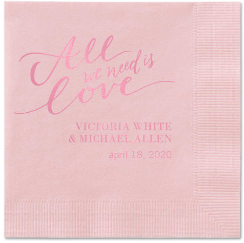 Lovely Scripted Napkins, Pink, Blush