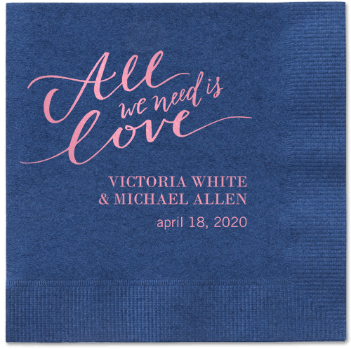 Lovely Scripted Napkins, Pink, Navy