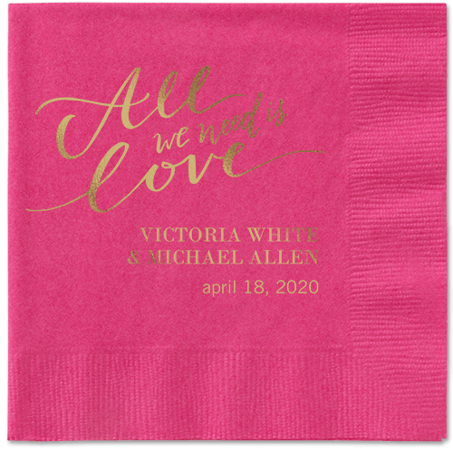 Lovely Scripted Napkins, Yellow, Magenta