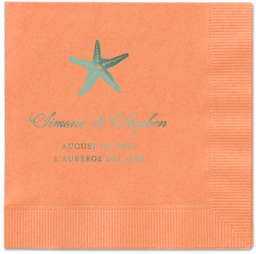 Stylish Starfish Napkins, Green, Coral, Sage