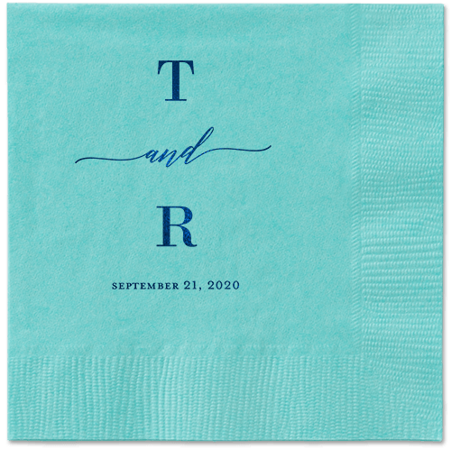 Diamond Blossoms Napkin, Blue, Aqua, Midnight