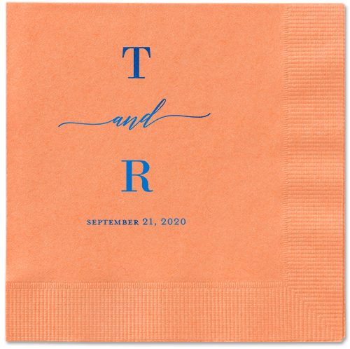 Diamond Blossoms Napkin, Blue, Coral, Royal