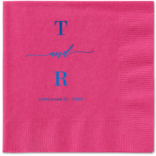 Diamond Blossoms Napkin, Blue, Magenta