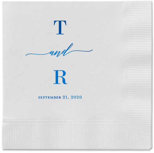 Diamond Blossoms Napkin, Blue, White, Royal