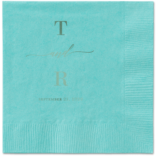 Diamond Blossoms Napkin, Green, Aqua, Sage