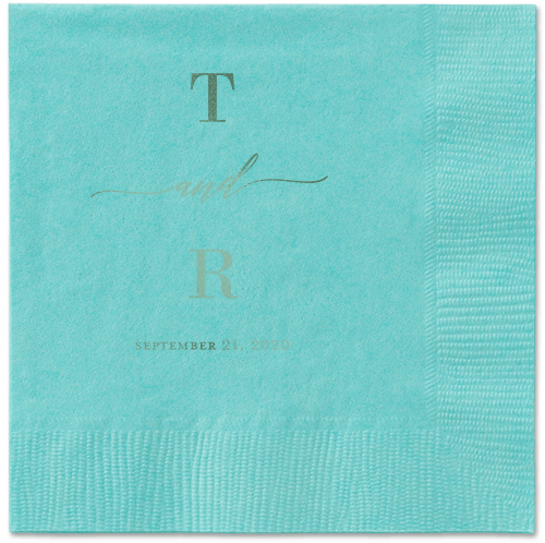 Diamond Blossoms Napkin, Green, Aqua