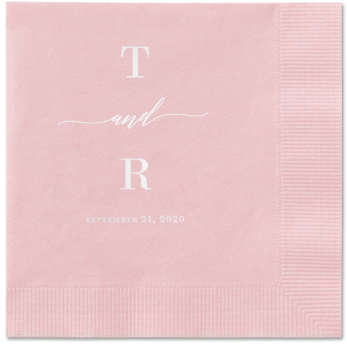 Diamond Blossoms Napkin, White, Blush, White