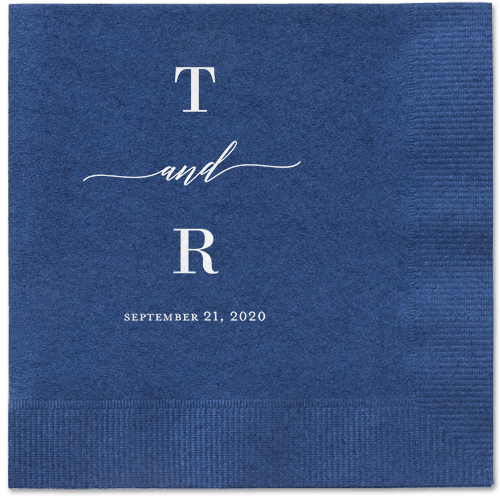 Diamond Blossoms Napkin, White, Navy