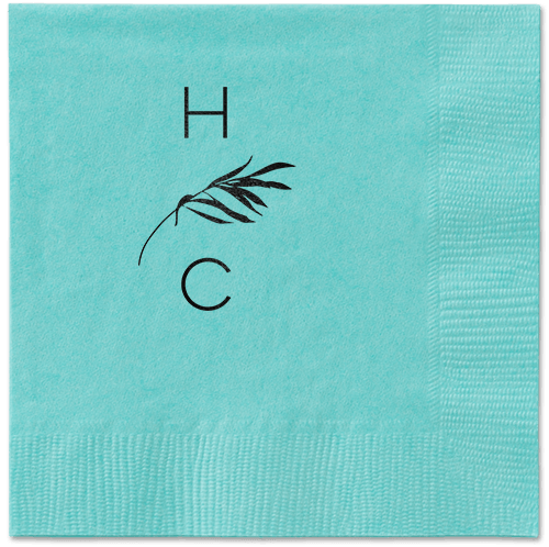 Tropical Herald Napkin, Black, Aqua