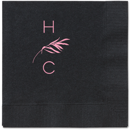 Tropical Herald Napkin, Pink, Black, Blush