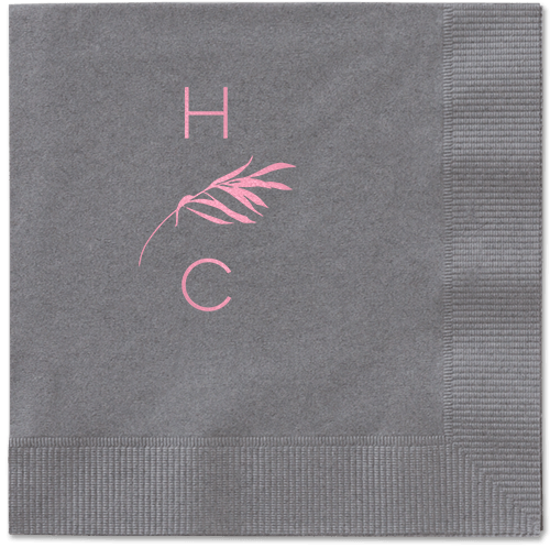 Tropical Herald Napkin, Pink, Pewter