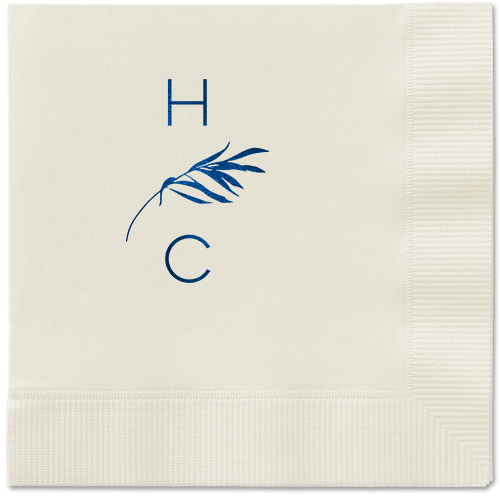 Tropical Herald Napkin, Blue, Ecru