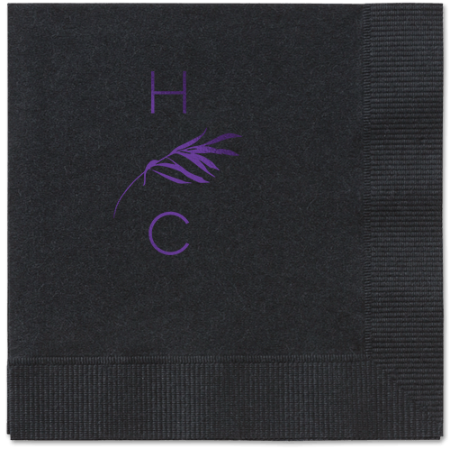 Tropical Herald Napkin, Purple, Black
