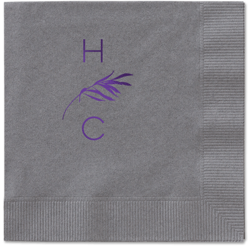 Tropical Herald Napkin, Purple, Pewter, Purple